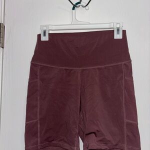Women's High-Rise Burgundy/Purple Bike Shorts